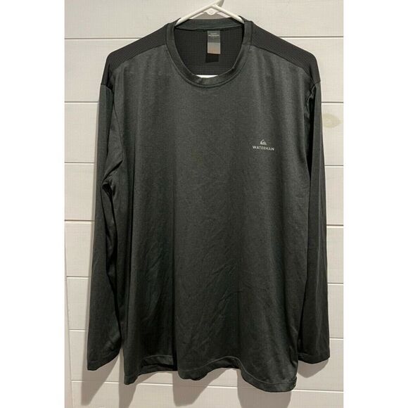EXCELLENT MENS QUIKSILVER WATERMAN LONG SLEEVE DARK GRAY HEAT RUNNER SHIRT LARGE - Picture 1 of 10